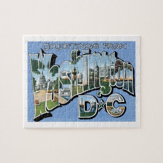 ワシントンDCヴィンテージ旅行からの挨拶 ジグソーパズル (横)