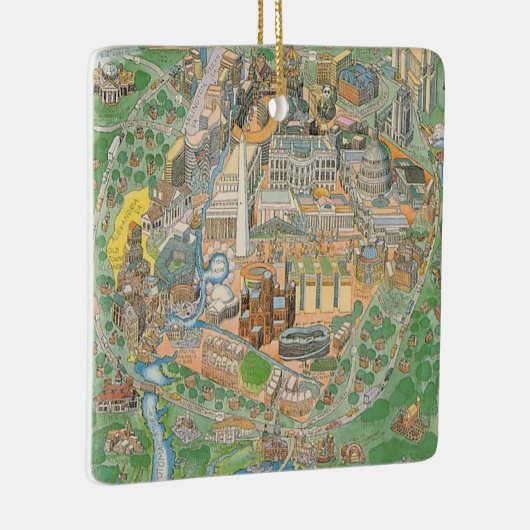 ワシントンDC図解入りの、写真付きのオーナメント セラミックオーナメント (右)