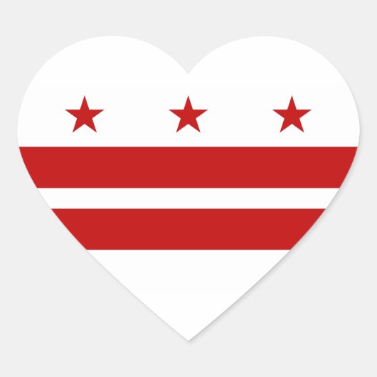 ワシントンDC国旗 ハートシール (正面)