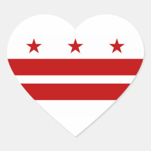 ワシントンDC国旗 ハートシール