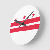 ワシントンDC国旗 ラウンド壁時計 (傾斜)