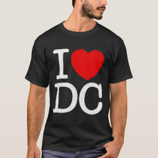 ワシントンDC大好き ディストressed I 彼 DC Tシャツ