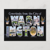 ワシントンDC大文字葉書からの挨拶 ポストカード (正面)