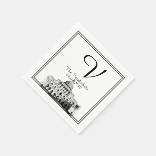 ワシントンDC宛先ウェディングナプキン スタンダードカクテルナプキン (角)