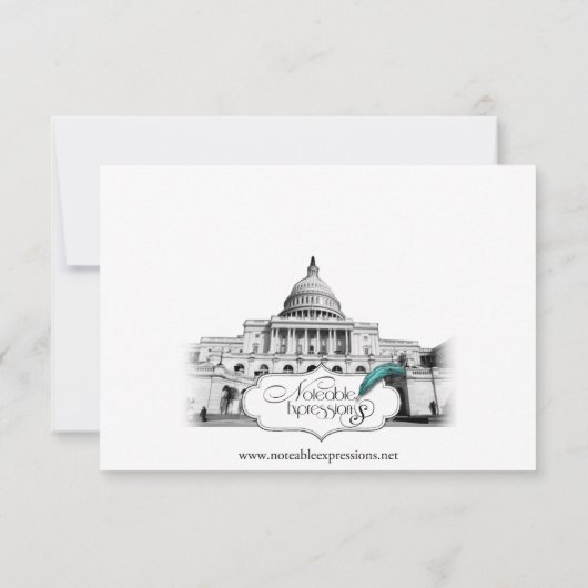 ワシントンDC宛先ウェディング日付を保存 セーブザデート (裏面)