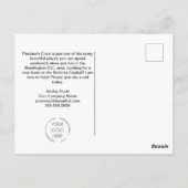 ワシントンDC実在エステートエージェント不動産仲介業者マーケティング ポストカード (裏面)