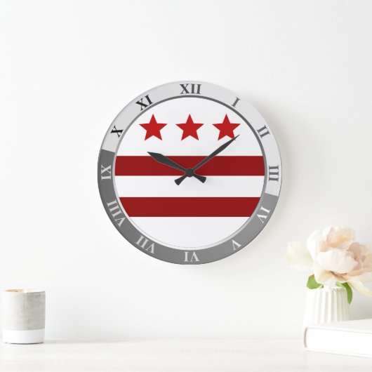 ワシントンDC州旗の大型時計 ラージ壁時計 (ホーム)