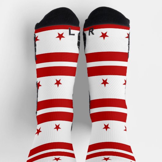 ワシントンDC州旗を持つアスレティッククルー靴下 ソックス (上部)