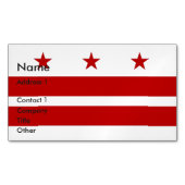 ワシントンDC州旗を持つ名刺マグネット マグネット名刺 (正面)