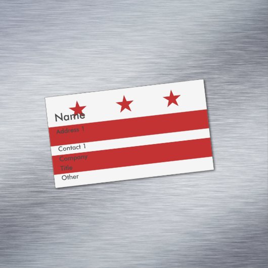 ワシントンDC州旗を持つ名刺マグネット マグネット名刺 (インサイチュ)