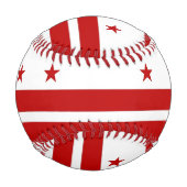 ワシントンDC州旗を持つ愛国野球 野球ボール (裏面)