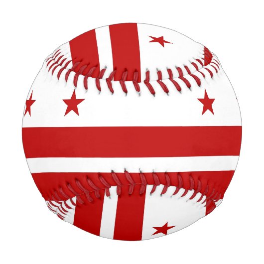 ワシントンDC州旗を持つ愛国野球 野球ボール (正面)