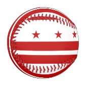 ワシントンDC州旗を持つ愛国野球 野球ボール (正面左)