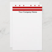 ワシントンDC州旗を持つ文房具 便箋 (正面/裏面)