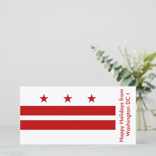 ワシントンDC州旗、アメリカからのハッピーホリデー シーズンカード (スタンド正面)
