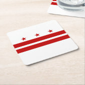 ワシントンDC州旗 スクエアペーパーコースター (アングル)