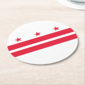 ワシントンDC州旗 ラウンドペーパーコースター (アングル)