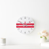 ワシントンDC州旗 ラウンド壁時計 (ホーム)