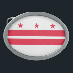 ワシントンDC州旗 卵形バックル<br><div class="desc">愛国的なワシントンDC州旗。</div>