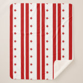 ワシントンDC旗と愛国心シェルパ毛布 シェルパブランケット (正面)