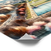 ワシントンDC有名な旅行の場所の水色 ポスター (角)