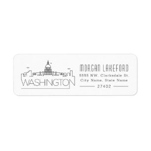 ワシントンDC様式化スカイライン ラベル
