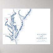 ワシントンDC結婚のマップモダンゲストブックポスター ポスター (正面)