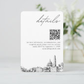 ワシントンDC結婚のモダン詳細QRコード エンクロージャーカード (スタンド正面)