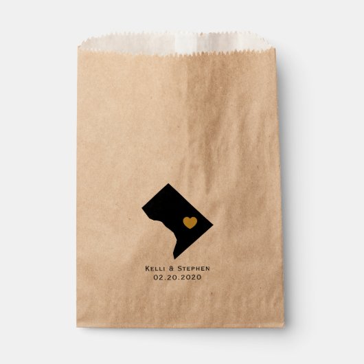 ワシントンDC結婚式の好意を処理する袋、ギフトバッグ フェイバーバッグ (正面)