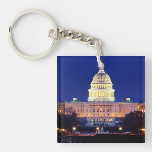 ワシントンDC統一された州ズCapitol at Dusk キーホルダー (正面)