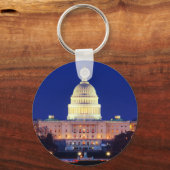 ワシントンDC統一された州ズCapitol at Dusk キーホルダー (正面)