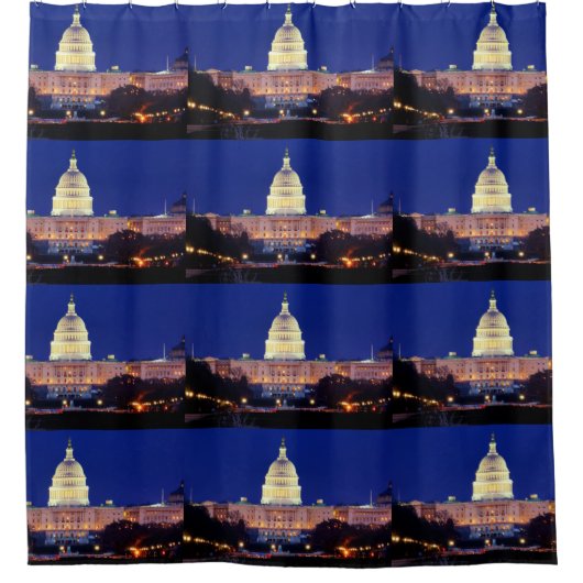 ワシントンDC統一された州ズCapitol at Dusk シャワーカーテン (正面)