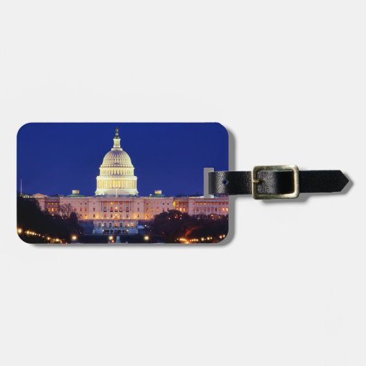 ワシントンDC統一された州ズCapitol at Dusk ラゲッジタグ (正面横)