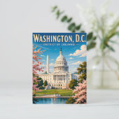 🏛️ ワシントンDC議事堂の旅の思い出 ポストカード (スタンド正面)