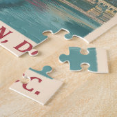 ワシントンDC -さくらんぼの花とキャピトル建物 ジグソーパズル (側面)