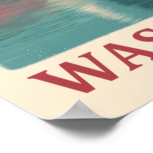 ワシントンDC -さくらんぼの花とキャピトル建物 ポスター (角)