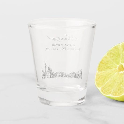 ワシントンDC ウェディングギフト お祝いの言葉 ショットグラス (裏面)