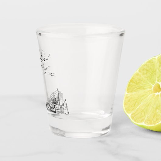 ワシントンDC ウェディングギフト お祝いの言葉 ショットグラス (右)