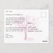 ワシントンDC チェリー ツリーの前にあるジェファーソン記念館 ポストカード (裏面)