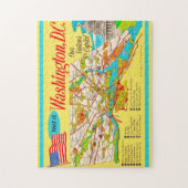 ワシントンDC ビンテージ 11x14 地図パズル ジグソーパズル (縦)