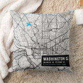 ワシントンDC。ホームロケータ |都市の地図 クッション (ブランケット)