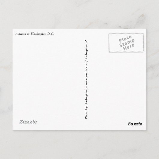 ワシントンDC ポストカード (裏面)