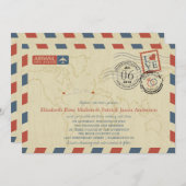 ワシントンDC / ポルトガル エアメール | ウェディング 招待状 (正面/裏面)