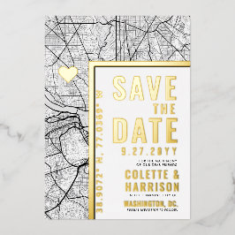 ワシントンDC ラブロケーター | 結婚式の招待状 Save the Date 箔招待状