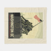 ワシントンDC | 海兵隊戦没者慰霊碑 フリースブランケット (正面(横))