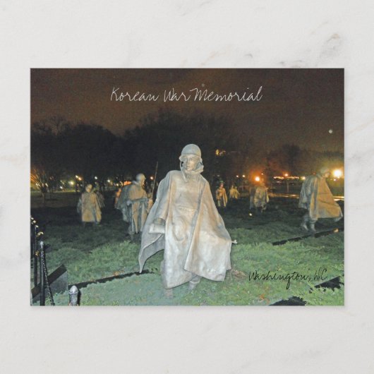 ワシントンDC 002夜の朝鮮戦争記念碑 ポストカード (正面)