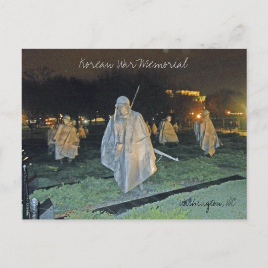 ワシントンDC 003夜の朝鮮戦争記念碑 ポストカード (正面)