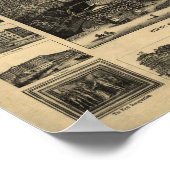 ワシントンDC 1860アンティークパノラママップ ポスター (角)