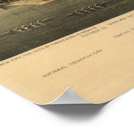 ワシントンDC 1892アンティークパノラママップ ポスター (角)