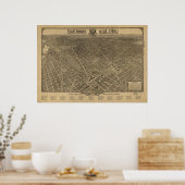 ワシントンDC 1923アンティークパノラママップ ポスター (キッチン)